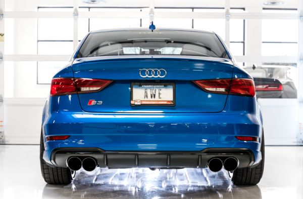 AWE Tuning Audi 8V S3 Track Edition Exhaust w Chrome Silver Tips 102mm Online Sale