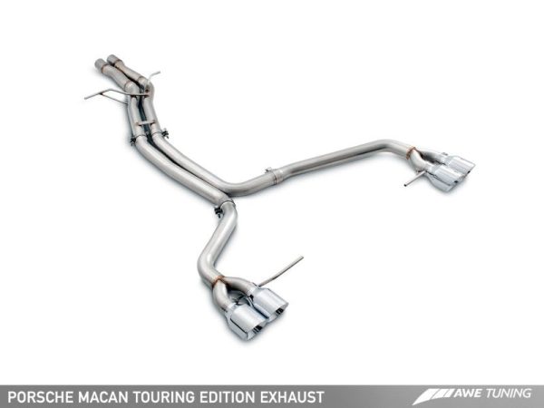 AWE Tuning Porsche Macan Touring Edition Exhaust System - Chrome Silver 102mm Tips For Sale