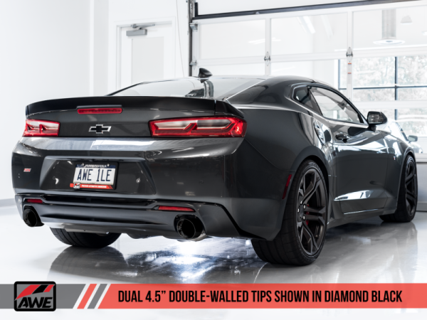 AWE Tuning 16-19 Chevrolet Camaro SS Axle-back Exhaust - Track Edition (Diamond Black Tips) Hot on Sale