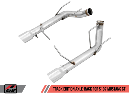 AWE Tuning S197 Mustang GT Axle-back Exhaust - Track Edition (Chrome Silver Tips) Online now