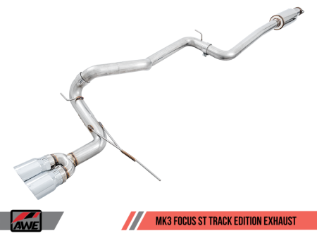 AWE Tuning Ford Focus ST Track Edition Cat-back Exhaust - Chrome Silver Tips Online Sale