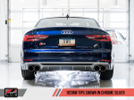 AWE Tuning Audi B9 S5 3.0T Touring Edition Exhaust - Chrome Silver Tips (102mm) Online now