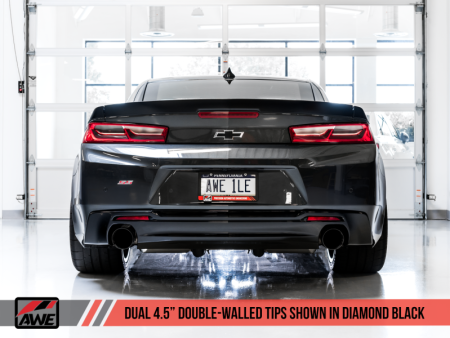 AWE Tuning 16-19 Chevrolet Camaro SS Axle-back Exhaust - Track Edition (Diamond Black Tips) Hot on Sale