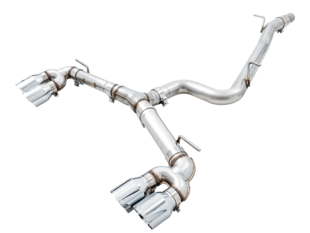 AWE Tuning MK7.5 Golf R Track Edition Exhaust w Chrome Silver Tips 102mm Online now