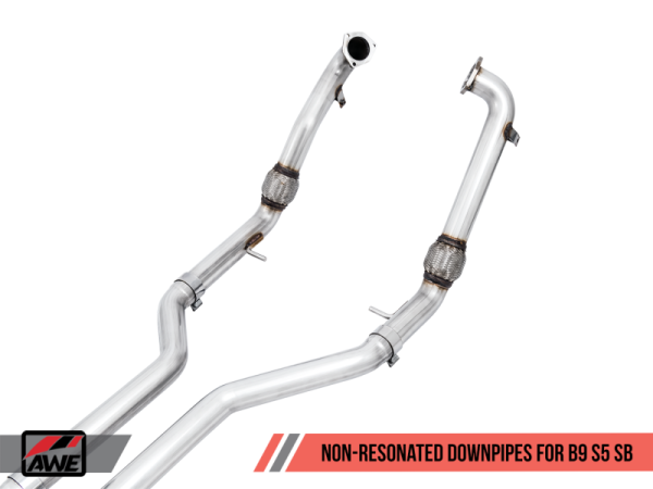 AWE Tuning Audi B9 S5 Sportback Track Edition Exhaust - Non-Resonated (Silver 102mm Tips) Fashion