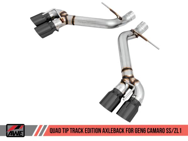 AWE Tuning 16-19 Chevrolet Camaro SS Axle-back Exhaust - Track Edition (Quad Diamond Black Tips) Hot on Sale