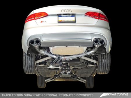 AWE Tuning Audi B8.5 S4 3.0T Track Edition Exhaust - Chrome Silver Tips (102mm) Sale