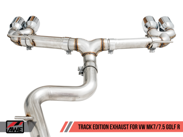 AWE Tuning Mk7 Golf R Track Edition Exhaust w Chrome Silver Tips 102mm Online Sale