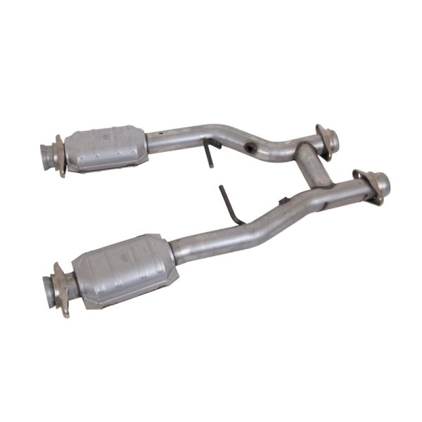 BBK 96-04 Mustang 4.6 GT   Cobra Short Mid H Pipe w Catalytic Converters 2-1 2 For Long Tube Headers For Discount