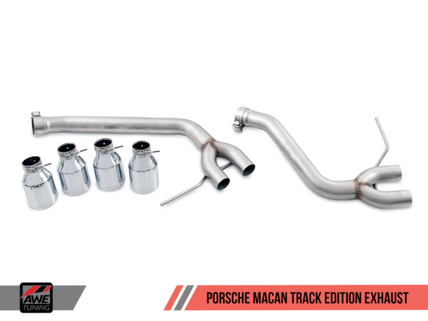 AWE Tuning Porsche Macan Track Edition Exhaust System - Diamond Black 102mm Tips Online Sale