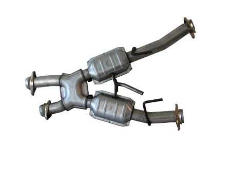 BBK 79-93 Mustang 5.0 Short Mid X Pipe w Catalytic Converters 2-1 2 For Automatic Long Tube Headers For Discount