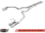 AWE Tuning 2018+ Ford Mustang GT (S550) Cat-back Exhaust - Track Edition (Quad Chrome Silver Tips) Online now