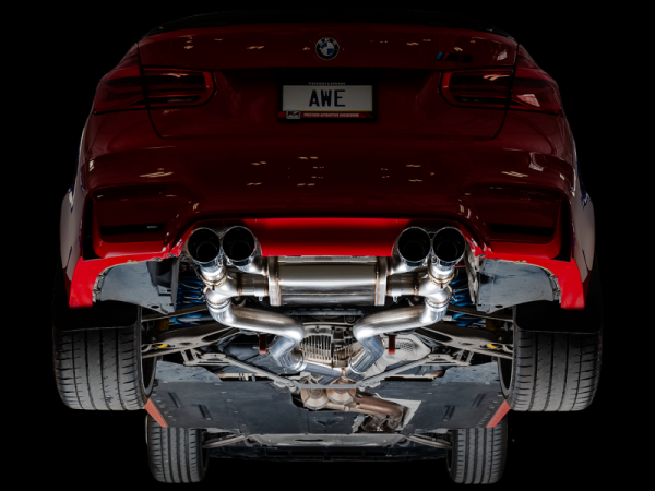 AWE Tuning BMW F8X M3 M4 SwitchPath Catback Exhaust - Diamond Black Tips For Sale