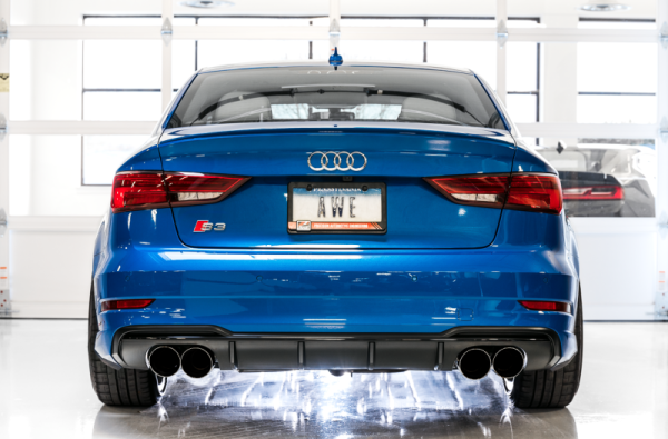 AWE Tuning Audi 8V S3 SwitchPath Exhaust w Diamond Black Tips 102mm For Cheap