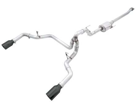 AWE 0FG 21+ Ford F150 Dual Split Rear Cat-Back Exhaust- 5in Diamond Black Tips Supply