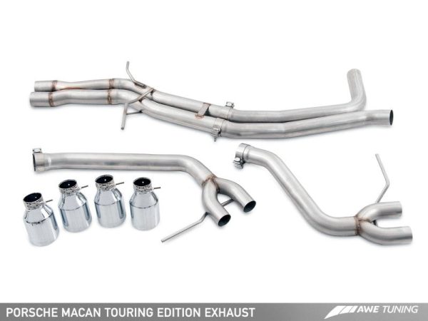 AWE Tuning Porsche Macan Touring Edition Exhaust System - Chrome Silver 102mm Tips For Sale