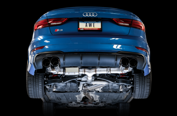 AWE Tuning Audi 8V S3 SwitchPath Exhaust w Diamond Black Tips 102mm For Cheap