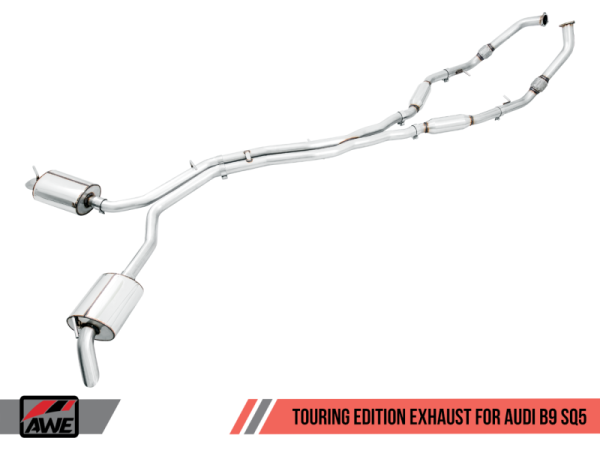 AWE Tuning Audi B9 SQ5 Resonated Touring Edition Cat-Back Exhaust - No Tips (Turn Downs) Hot on Sale