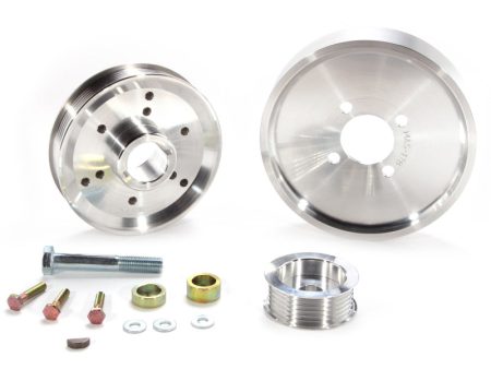 BBK 02-04 Mustang 4.6 GT Underdrive Pulley Kit - Lightweight CNC Billet Aluminum (3pc) For Sale