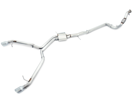 AWE Tuning Audi B9 A4 Track Edition Exhaust Dual Outlet - Chrome Silver Tips (Includes DP) on Sale