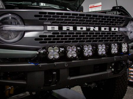 Baja Designs 2021+ Ford Bronco 6 XL Linkable Light Bar Kit Plastic Bumper Mount w Upfitter Supply