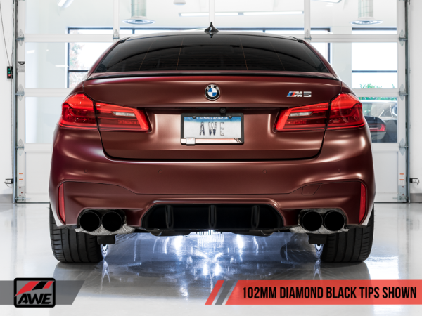 AWE Tuning 18-19 BMW F90 M5 Track Edition Axle-Back Exhaust- Black Diamond Tips Cheap