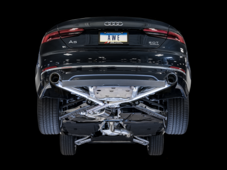 AWE Tuning Audi B9 A5 Track Edition Exhaust Dual Outlet - Chrome Silver Tips (Includes DP) Cheap