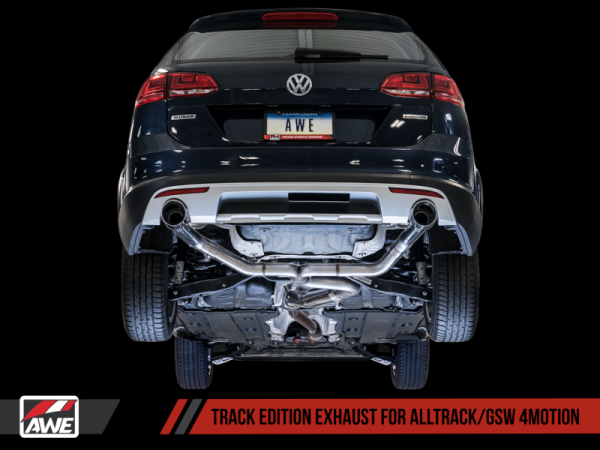 AWE Tuning VW MK7 Golf Alltrack Sportwagen 4Motion Track Edition Exhaust - Diamond Black Tips For Sale