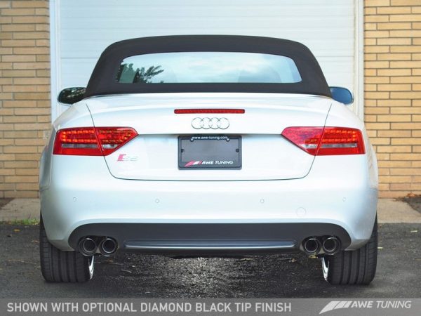 AWE Tuning Audi B8   B8.5 S5 Cabrio Touring Edition Exhaust - Resonated - Chrome Silver Tips Online Sale