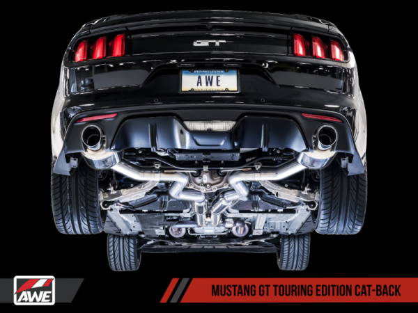 AWE Tuning S550 Mustang GT Cat-back Exhaust - Touring Edition (Diamond Black Tips) Fashion