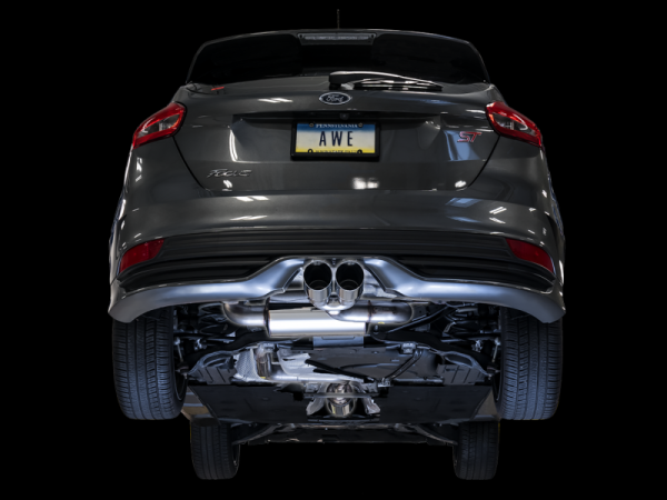 AWE Tuning Ford Focus ST Touring Edition Cat-back Exhaust - Resonated - Chrome Silver Tips Sale