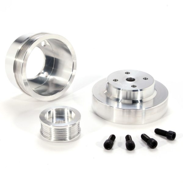 BBK 86-93 Mustang 5.0 Underdrive Pulley Kit - Lightweight CNC Billet Aluminum (3pc) on Sale