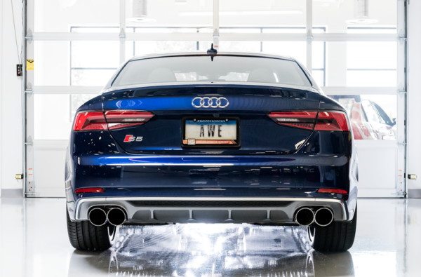 AWE Tuning Audi B9 S5 3.0T Touring Edition Exhaust - Chrome Silver Tips (102mm) Online now