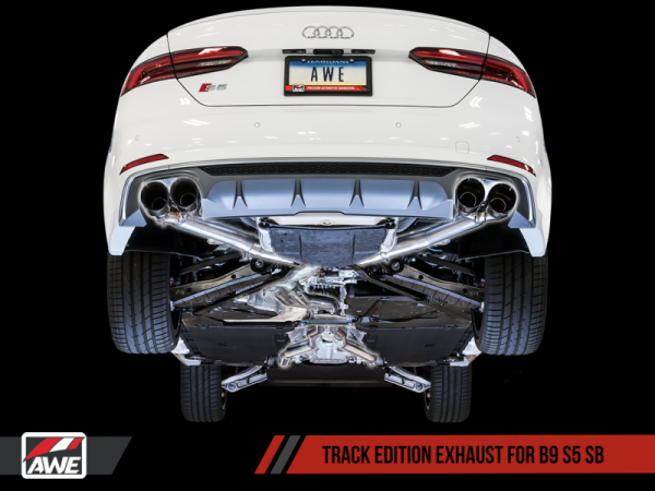 AWE Tuning Audi B9 S5 Sportback Track Edition Exhaust - Non-Resonated (Silver 102mm Tips) Fashion