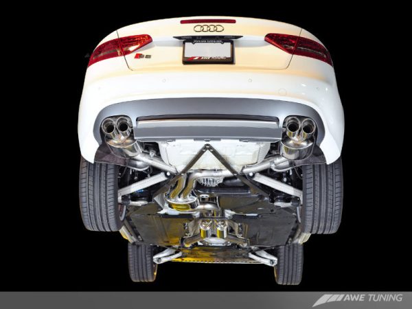 AWE Tuning Audi B8   B8.5 S5 Cabrio Touring Edition Exhaust - Resonated - Chrome Silver Tips Online Sale