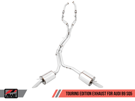 AWE Tuning Audi B9 SQ5 Resonated Touring Edition Cat-Back Exhaust - No Tips (Turn Downs) Hot on Sale