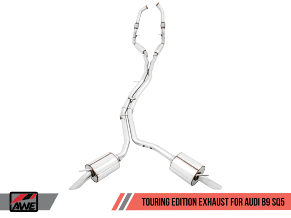 AWE Tuning Audi B9 SQ5 Resonated Touring Edition Cat-Back Exhaust - No Tips (Turn Downs) Hot on Sale