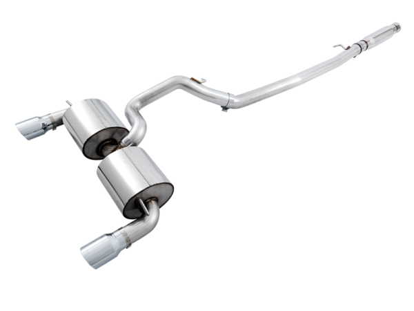 AWE Tuning Ford Focus RS Touring Edition Cat-back Exhaust- Resonated - Chrome Silver Tips Supply