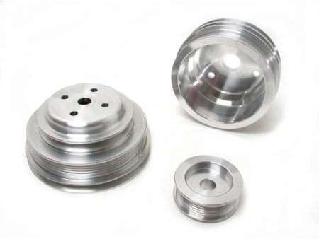 BBK 85-97 GM Truck 305 350 Underdrive Pulley Kit - Lightweight CNC Billet Aluminum (3pc) Fashion