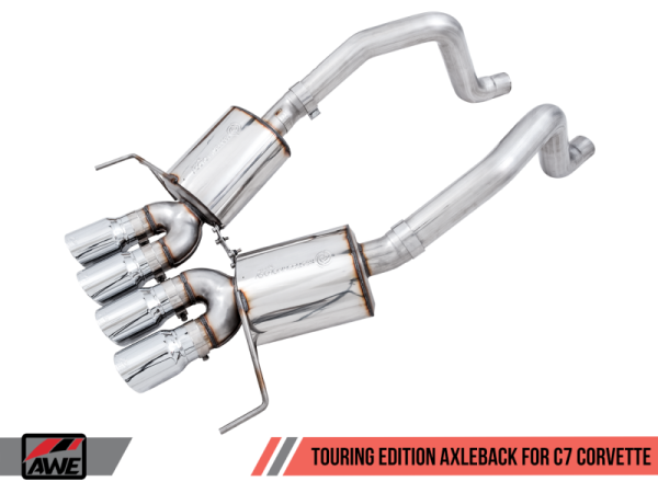 AWE Tuning 14-19 Chevy Corvette C7 Z06 ZR1 (w o AFM) Touring Edition Axle-Back Exhaust w Chrome Tips Cheap