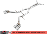 AWE Tuning 16-19 Chevy Camaro SS Resonated Cat-Back Exhaust -Track Edition (Quad Chrome Silver Tips) For Discount