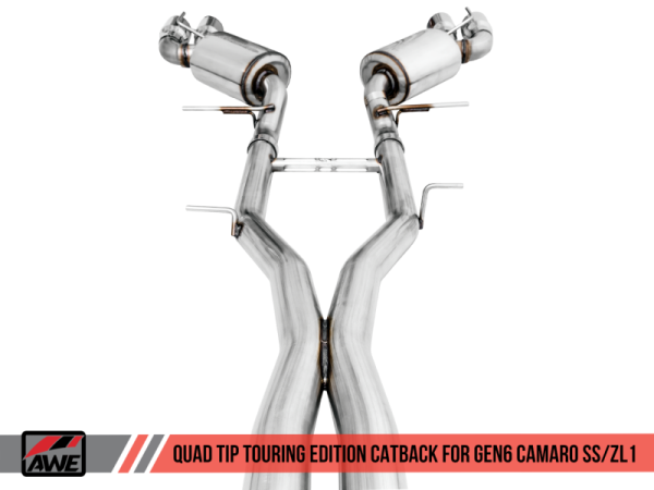 AWE Tuning 16-19 Chevy Camaro SS Res Cat-Back Exhaust -Touring Edition (Quad Chrome Silver Tips) Discount