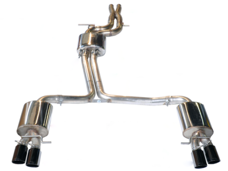 AWE Tuning B8   B8.5 S5 Cabrio Touring Edition Exhaust - Non-Resonated - Diamond Black Tips For Sale