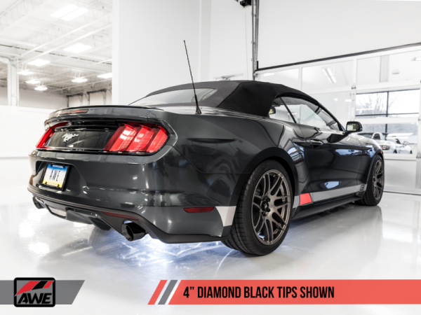 AWE Tuning S550 Mustang EcoBoost Axle-back Exhaust - Touring Edition (Diamond Black Tips) Sale