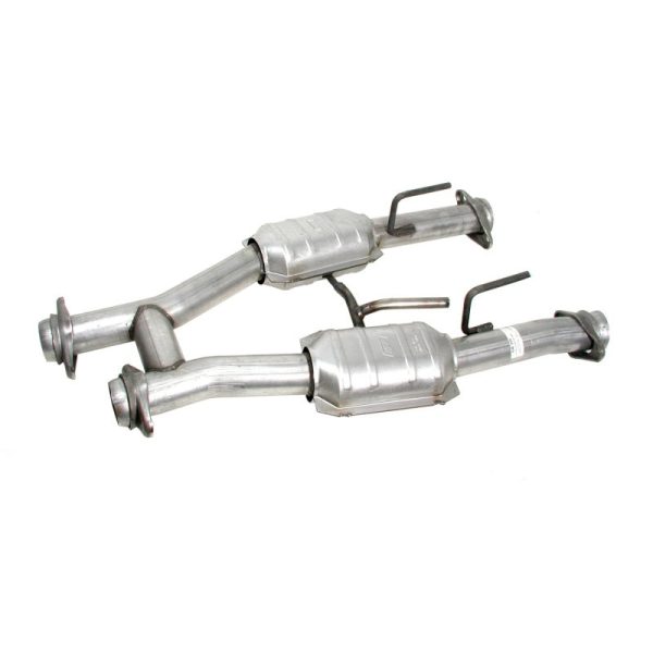 BBK 96-04 Mustang 4.6 GT   Cobra Short Mid H Pipe w Catalytic Converters 2-1 2 For Long Tube Headers For Discount