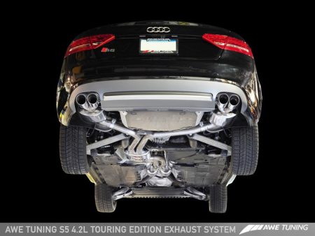 AWE Tuning Audi B8 S5 4.2L Touring Edition Exhaust System - Diamond Black Tips Online now