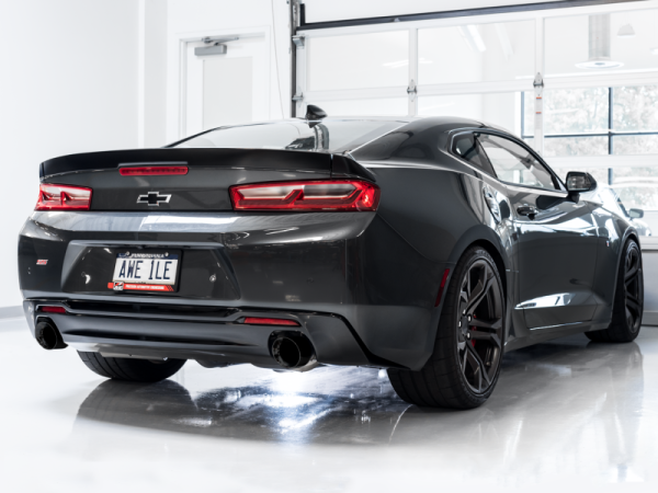 AWE Tuning 16-19 Chevrolet Camaro SS Axle-back Exhaust - Track Edition (Diamond Black Tips) Hot on Sale