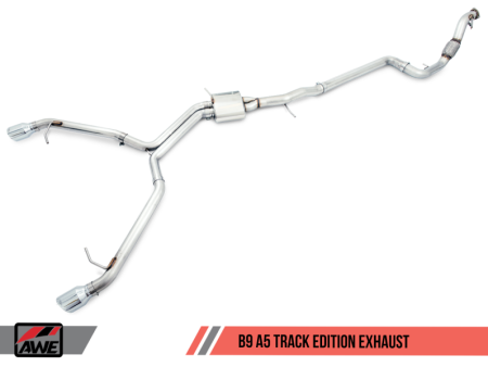 AWE Tuning Audi B9 A5 Track Edition Exhaust Dual Outlet - Diamond Black Tips (Includes DP) Online now