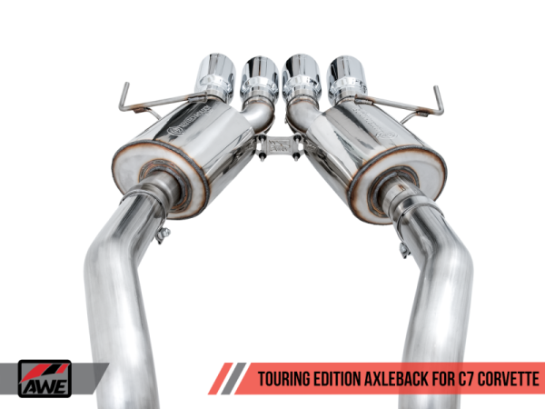 AWE Tuning 14-19 Chevy Corvette C7 Z06 ZR1 (w o AFM) Touring Edition Axle-Back Exhaust w Chrome Tips Cheap