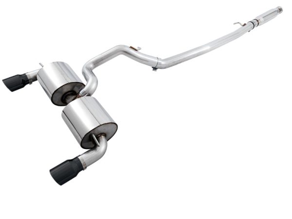 AWE Tuning Ford Focus RS Touring Edition Cat-back Exhaust - Resonated - Diamond Black Tips Online now